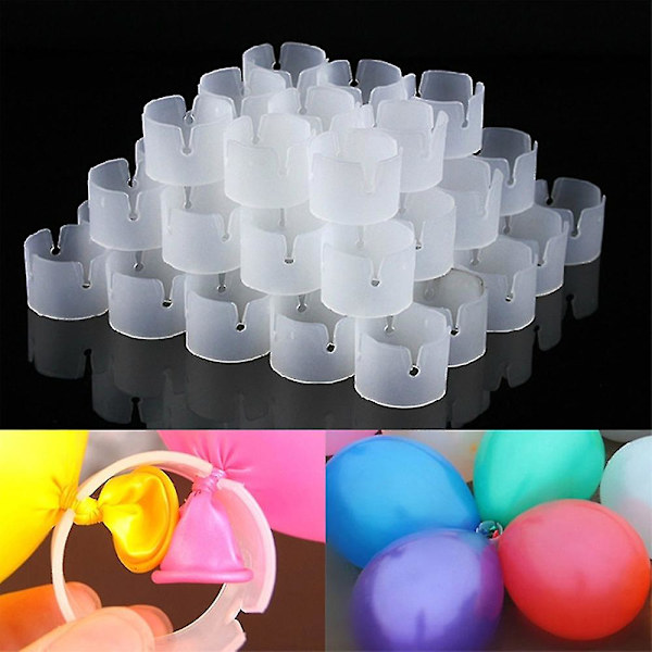 50/100 st Ballongfästen Båge Ballongklämmor Ringar Koppling 100pcs