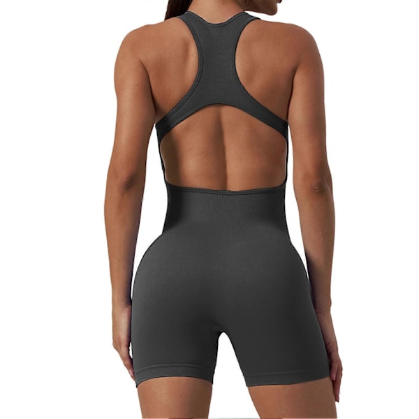 Personlig Slimmande Jumpsuit Shorts Andningsbara Snabbtorkande Shorts för Träning Cykling Gray S