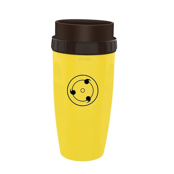 Bärbar Coverless Twist-mugg med isolerad kaffekopp i rostfritt stål Yellow wheel