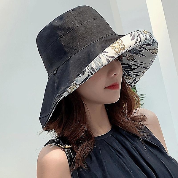 Sommer Brim Solhat til Kvinder K34-Gray-leaf