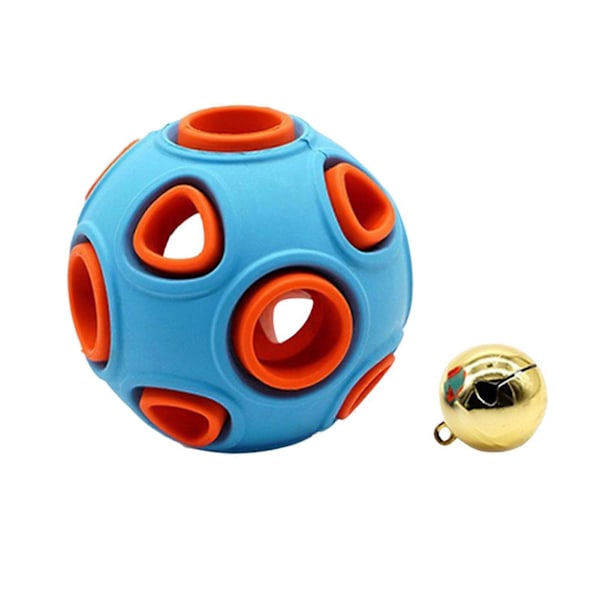 Hundboll med Klockljud Gummi Studsboll Tuggmotstånd Tandstädning Anemone Interaktiv Boll för Valpar Små Mellanstora Hundar Interaktiv Pl Blue C