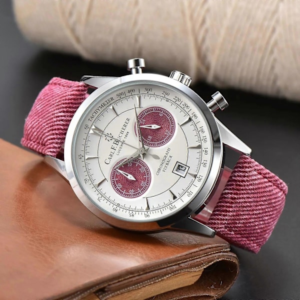 2023 Nya Carl F. Bucherer Malelon Serie Klockor Herr Quartz Klockor Chronograph Topprem Automatisk Datumklocka Red