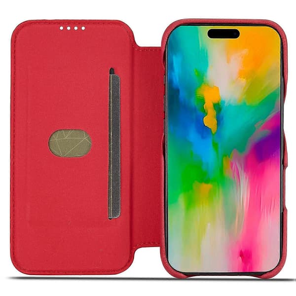 LC.IMEEKE Deksel til iPhone 16 Pro Max med Kortholder, Stativ og Lærdeksel Multicolor Style D