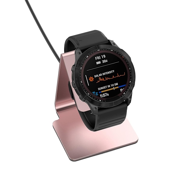 Garmin Fenix 7/6/5 -kellojen latausteline, metalli, älykellojen latausteline (ilman laturia), vaaleanpunainen Multicolor Style C Garmin Fenix 7