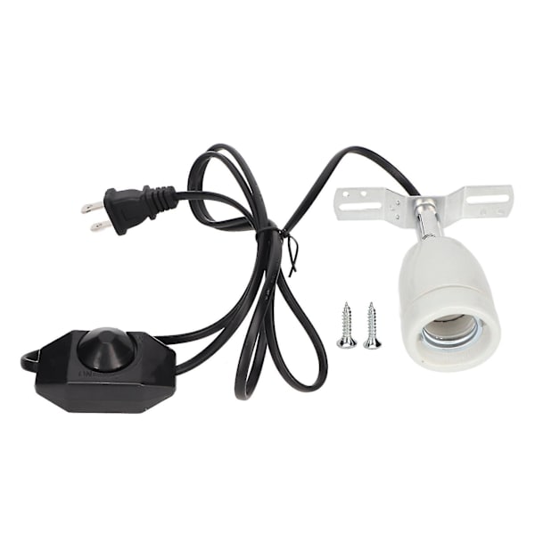 Reptil Keramik Varmelampe Holder E27 400w Drejelig Keramik Opvarmnings Pære Base Med Afbryder-dwdz US Plug
