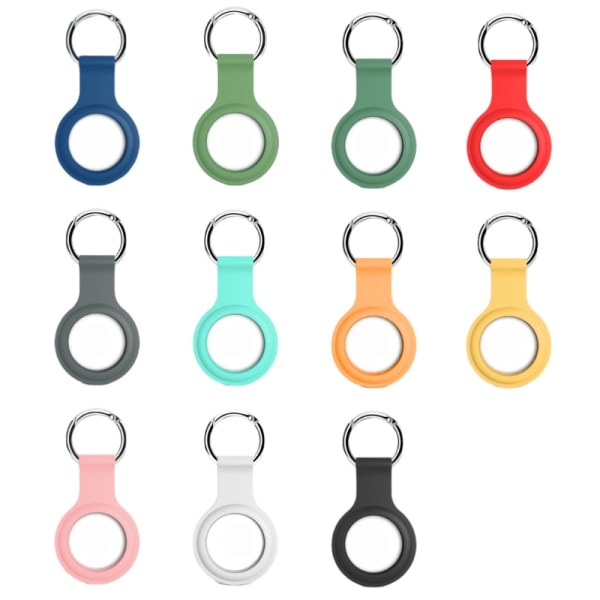 Airtag Apple -kuori silikonilla avainrenkaalla Musta 2-pakkaus 2-Pack