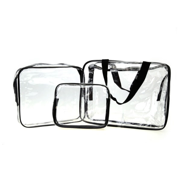 3-pak Gennemsigtig Transparent Toilettaske Make-up taske transparent