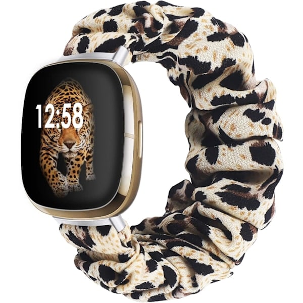 Remm som er kompatibel med Fitbit Sense / Versa 3, remm for kvinner Leopard