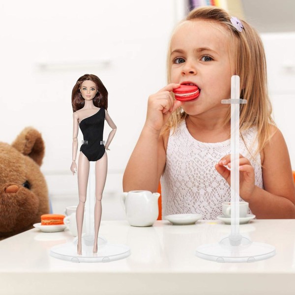 12 stk dukkestativ gjennomsiktig dukkestativ Plast dukkeskjermholder Klar actionfigurer Dukketilbehør