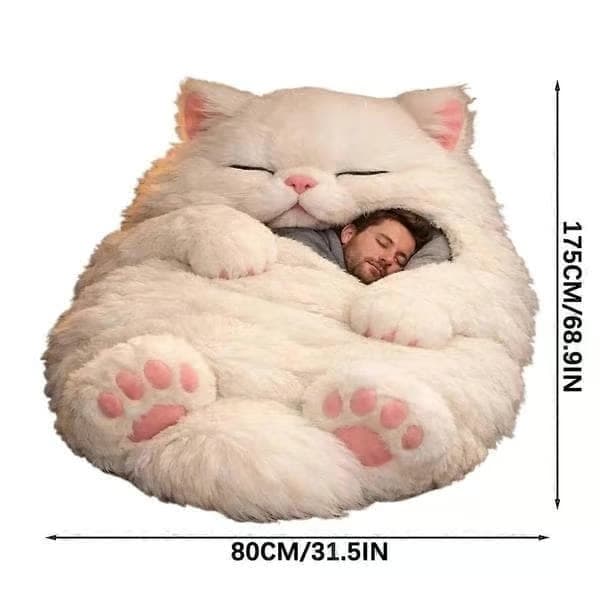 Bedårande kattfilt sovsäck kattformad vuxensovsäck tjock varm sovsäck Style 4