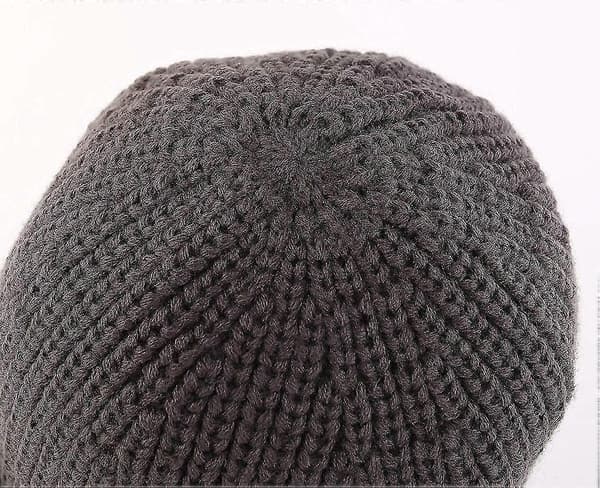 Hatt med skärm för män, vinter, stickad, tjock, utomhus Grey One Size