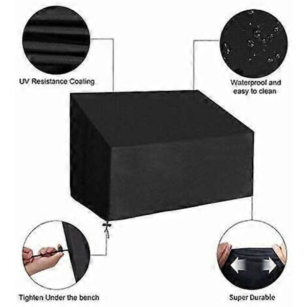 Havebænk Dækken 2 Personers Bænk Dækken Vandafvisende 210D Oxford Stof Åndbart Bænk Dækken Til Havemøbler, 134x66x89cm