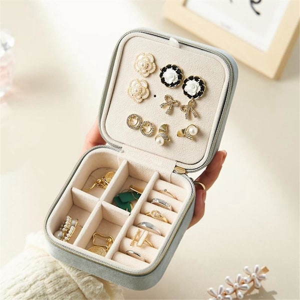 Pludset Rejse Smykkeskrin Opbevaringsboks Øreringe & Ringe Rejse Smykkeskrin Organizer Smykker Rejse