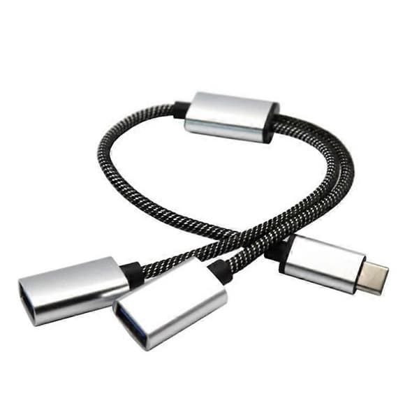 USB C til USB OTG Adapter Type C OTG Kabel USB C Han til 2/3 USB 2.0 Hun One for two