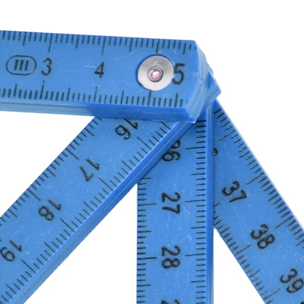 2-pak Mini Foldbare Linealer - 0,5m - Foldbar Lineal til Lægning af Tømrerfliser (Blå)