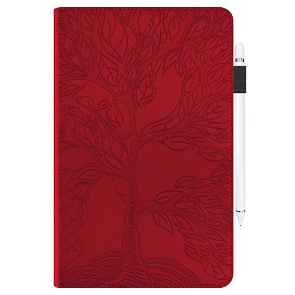 10,2 tommers iPad-etui for 9./8./7. generasjon - Premium lærveske med automatisk søvn/våkne-funksjon for iPad Air Red