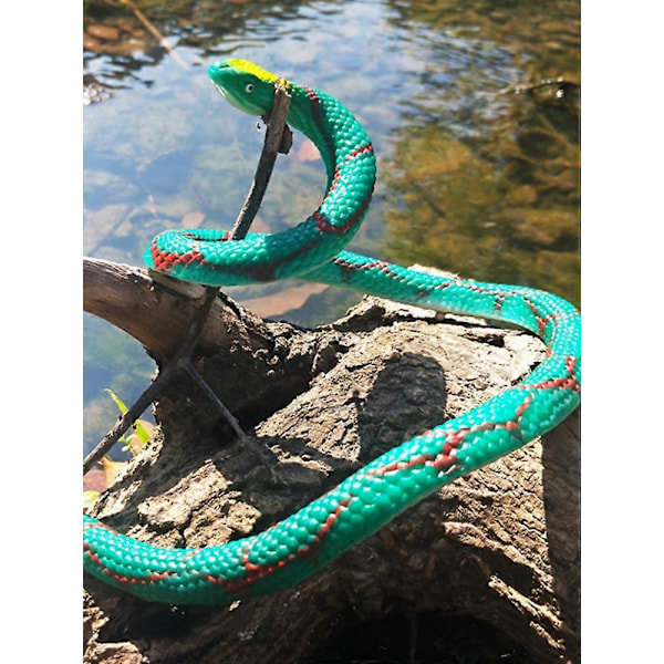 Realistsik Fake Slange Legetøj Blød Gummi Slange Figur Have Slange Scare Fugle og Egern, Python Action Model Slange Legetøj Figurer Stress Relief Legetøj Brown