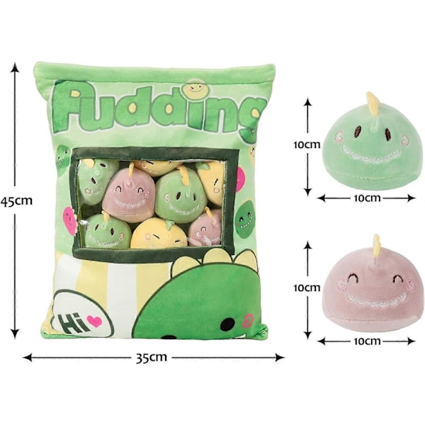 Sööt Snäkkipillow Bunny Plussityyny, Kawaii Kanin Pudding Tyyny Kanin Nukkeilla, Irrotettavat Täytetyt Eläimet Leikkikaluja Luova Lahja Lapsille 8 Dinosaurs -