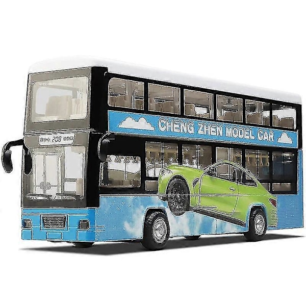 1/50 Setra Lyxig Bussleksak Diecast Miniatyrmodell Drag tillbaka Ljud & Ljus Pedagogisk Samlingspresent För Pojkar Barn Double-decker Bus4