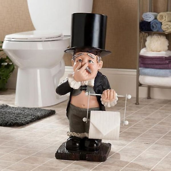 Toiletpapirholder Uden Hylder, Sjov Badeværelses Toiletpapirholder Stående Statue Small