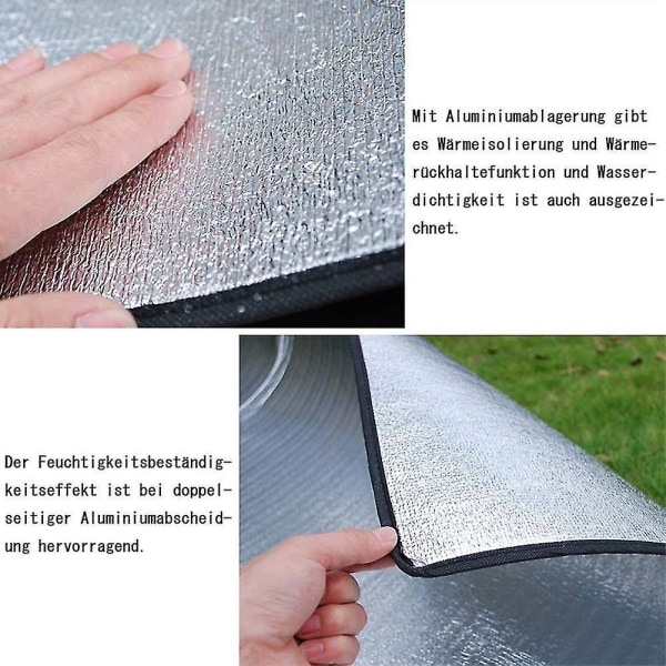 Alumiininen eristävä matto vaahtomuovimatto makuumatto retkeilyä varten eristysmatto Taitettava telttamatto lattiatyyny, thermal