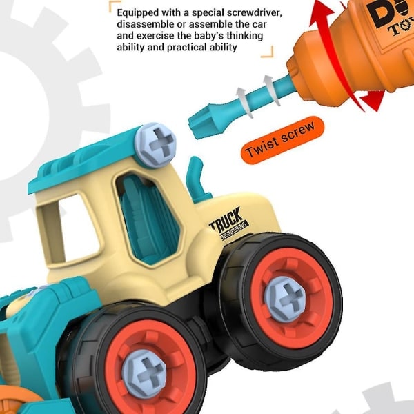 4 i 1 Demontera leksaker för barn DIY Konstruktion fordon Pedagogiska leksaker Konstruktion leksaker Engineering Set