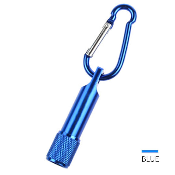 Mini-avaimenperä LED-taskulampulla, erittäin kompakti ja kirkas, hännän kytkimellä, kotiin, leirintään ja matkoille Blue
