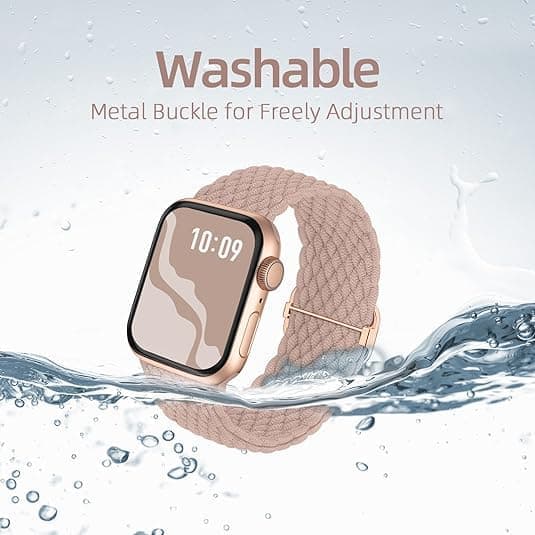 Flettet elastisk Solo Loop-kompatibel med Apple Watch-rem 44mm 45mm 46mm 49mm for kvinner menn Nylon elastiske stropper armbånd for