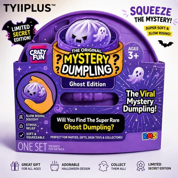 5-pack Halloween Mystery Dumpling Squishy Leksaker, Limited Ghost Edition Långsamt Stigande Kläm Stresslindrande Fidget Leksaksset