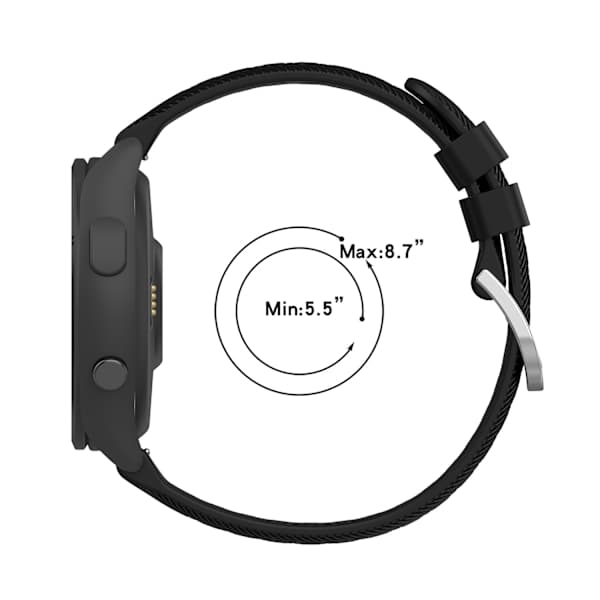 Kellon ranneke silikoni Garmin Forerunner 265S Musta Garmin Forerunner 265S 18 mm Musta 18 mm
