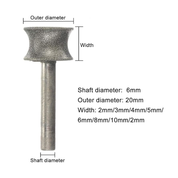 Diamant Slibesten Slibesten Til Glas Fly Straight Edge Chamfer 6mm (5mm)