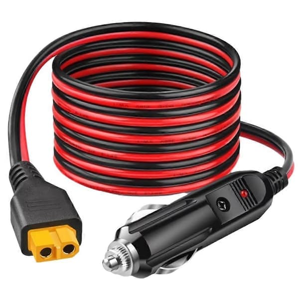 12AWG Bilcigarettænder til XT60-adapterkabel til ALLPOWERS R600 R1500 R2500 S2000 Pro Ecoflow Delta/River Anker B Sort rød