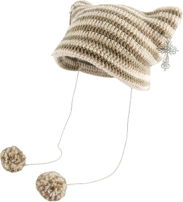 Hæklede hatte til kvinder Vintage Beanies Beanies Hat Y2K Tilbehør Slouc Beanies til kvinder