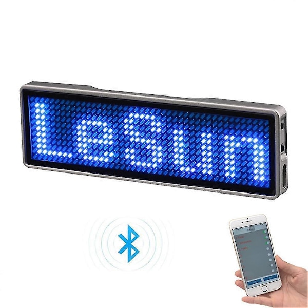 LED Håndlavet DIY Programmerbar Rullende Beskedskilt Mini LED Display LED Skilt til Festbegivenheder Konferencer Koncerter Genopladelig Bluetooth Digital blue