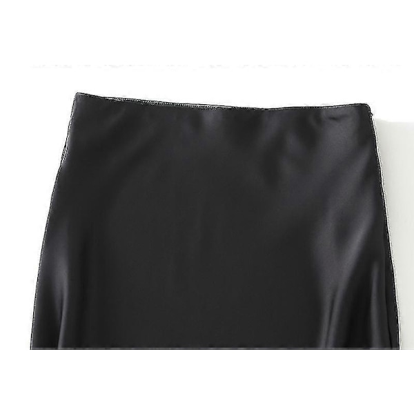 Sateng Midi Skjørt Høy Midje Lange Skjørt For Kvinner SSBgv Dark Grey L