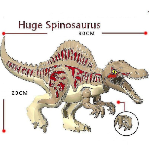 Jurassic Dinosaur World Enorma Spinosaurus Byggstenar Djurleksaker Figurer Barn Jul Födelsedagspresenter_c