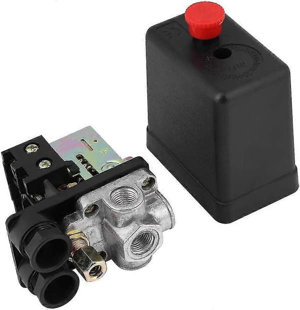 Luftkompressor tryckströmbrytare med 4 portar, kraftig 240v 16a luftkompressor tryckkontroll strömbrytare ventilbytesdelar 90psi -120psi