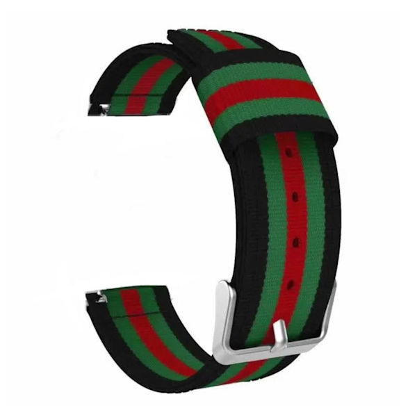Samsung Galaxy Watch4 40/44 mm:lle tarkoitettu nylonhihna Black Green Red