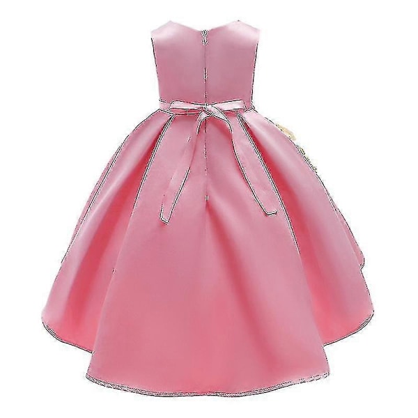 Børn Blomsterpiger Bryllup Brudepige Ærmeløs Prinsessekjole Fødselsdagsfest Børnekjole Pink 7-8 Years