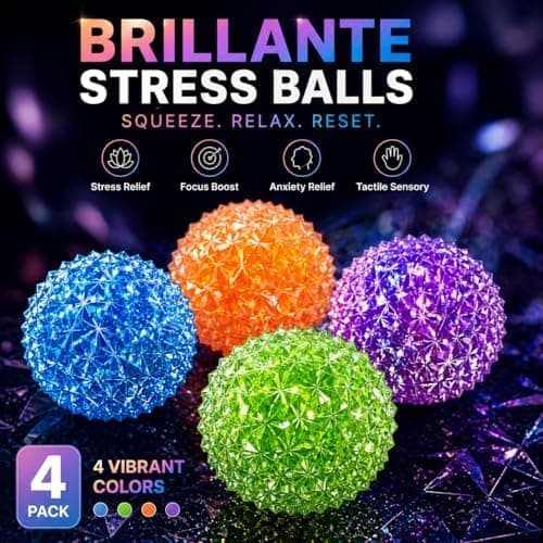 Fast Sensorisk Klämboll för Vuxna, Texturerad Stresslindrande Fidgetleksak för ADHD Ångest & Handgreppsövning, Spikig TPR Skrivbordsklämboll Vibrant Orange