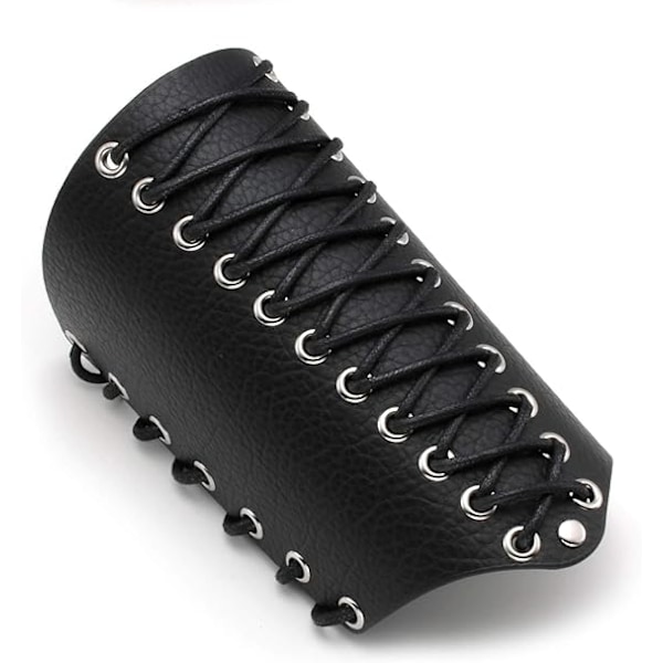 2 st Arm Gauntlets för män Steampunk rustning handledsskydd PU läder manschetter för kostym Black  Brown