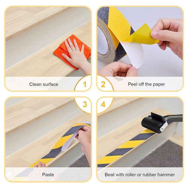 Selvklebende sklisikker tape for trapper, 5cm*10m, sikkerhetstape, Ye,ZQKLA