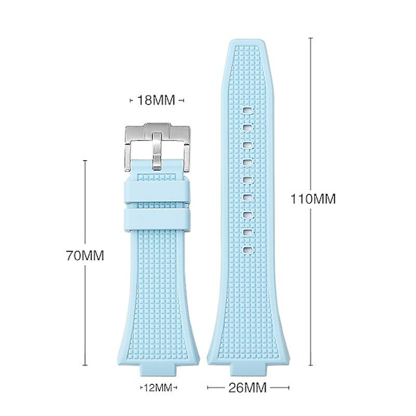 12MM Armband för Tissot PRX Super Gamer T137.407.410 Serie Light Blue