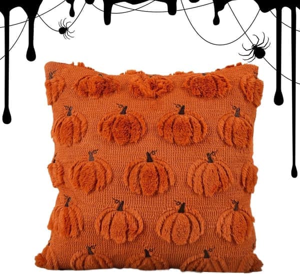 Pyntepudebetræk - 45*45 cm, græskar Halloween pudebetræk - til sofa, chaiselong - uden kerne