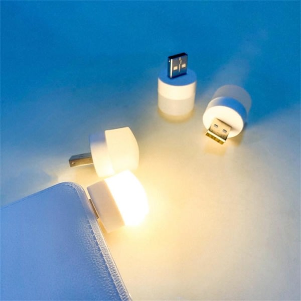 Uppladdningsbar USB-lampa - Mini LED-nattlampa Powerbank Laddning USB Boklampa Liten läslampa Bordslampa Glödlampa 10 st