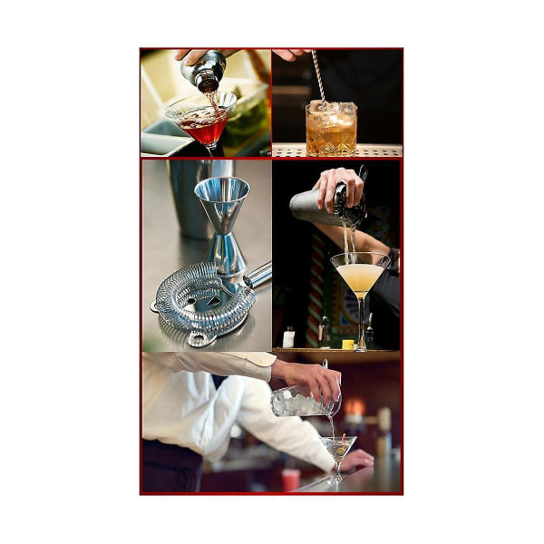 Cocktailbarsæt Mixology Bartendersæt: 12-delt barværktøjssæt med stilfuldt bambusstativ (guld)