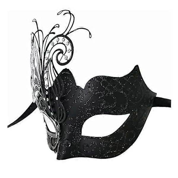 Maskeradmasker för par, venetiansk fjärils-/svan-/fjädermask för kvinnor och grekisk krigarmask för män för Mardi Gras-fest, Halloween-karneval, påskshow Pa