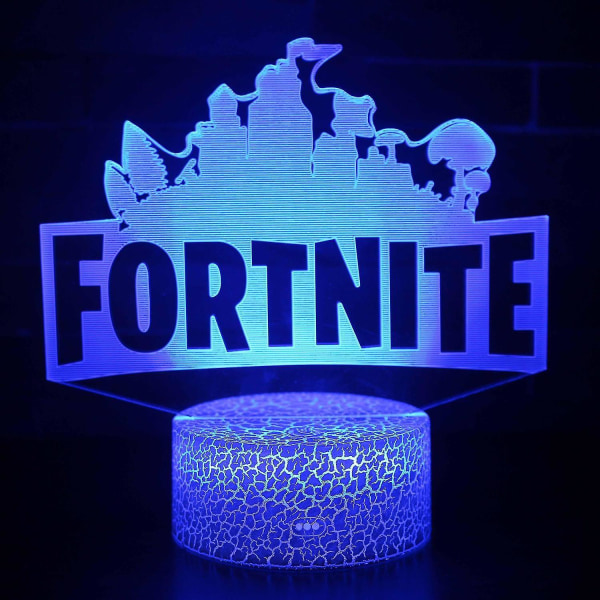 Lasten lahja Fortnite Night Light Touch Sensor Makuuhuoneen 3D Illusion Night Light Ledanime-lamppu