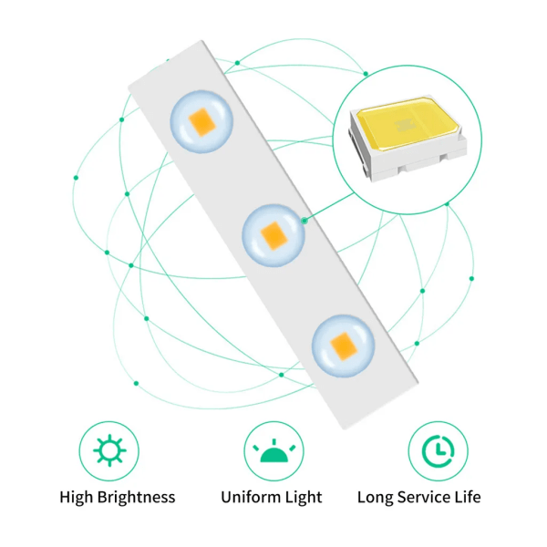 14 stk LED-speil lys dimbar berøring kontroll speil lys bad speil lys med USB-kabel LED-stripe lys speil