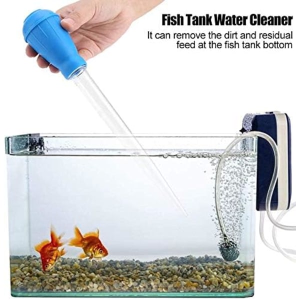 Manuell fisketank vannbytter akvariedråpe, 2 stk 30 ml akvarium ren pipette dråpe, fisketank rengjøring avfallsfjerner, akvarium rengjøring sugerør